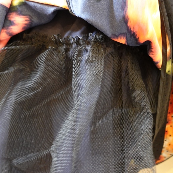 NEW Eliza J Navy Floral Dress with Black Sheer Polka Dot Mesh Ove… - Picture 13 of 16